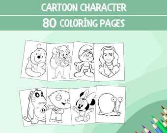 80 Coloring Pages / Printable / Coloring book for kids + Digital Book / High resolution