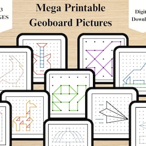 Mega Geoboard Bilder, Geoboard Karten, Montessori Aktivität