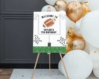 Football Birthday Welcome Sign, Football Party Decorations, Editable Template, INSTANT DOWNLOAD 001
