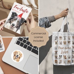 Dogs Cliparts Bundle, 100 Dog Breeds PNG, Cute Pet Watercolor, Lovely ...