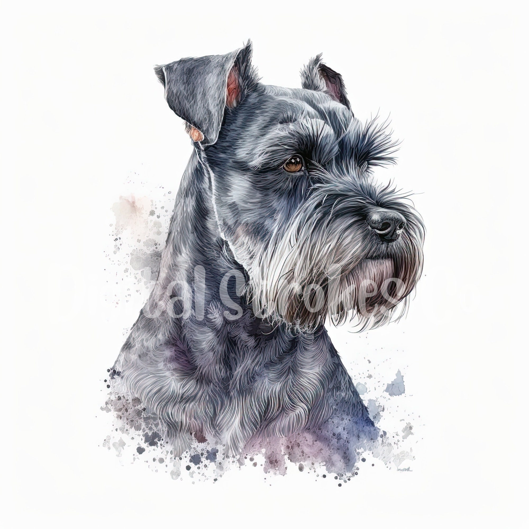 Miniature Schnauzer Clipart Set 12 High Quality Jpgs, Invitations, Card
