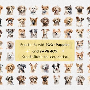Dogs Cliparts Bundle, 100 Dog Breeds PNG, Cute Pet Watercolor, Lovely ...
