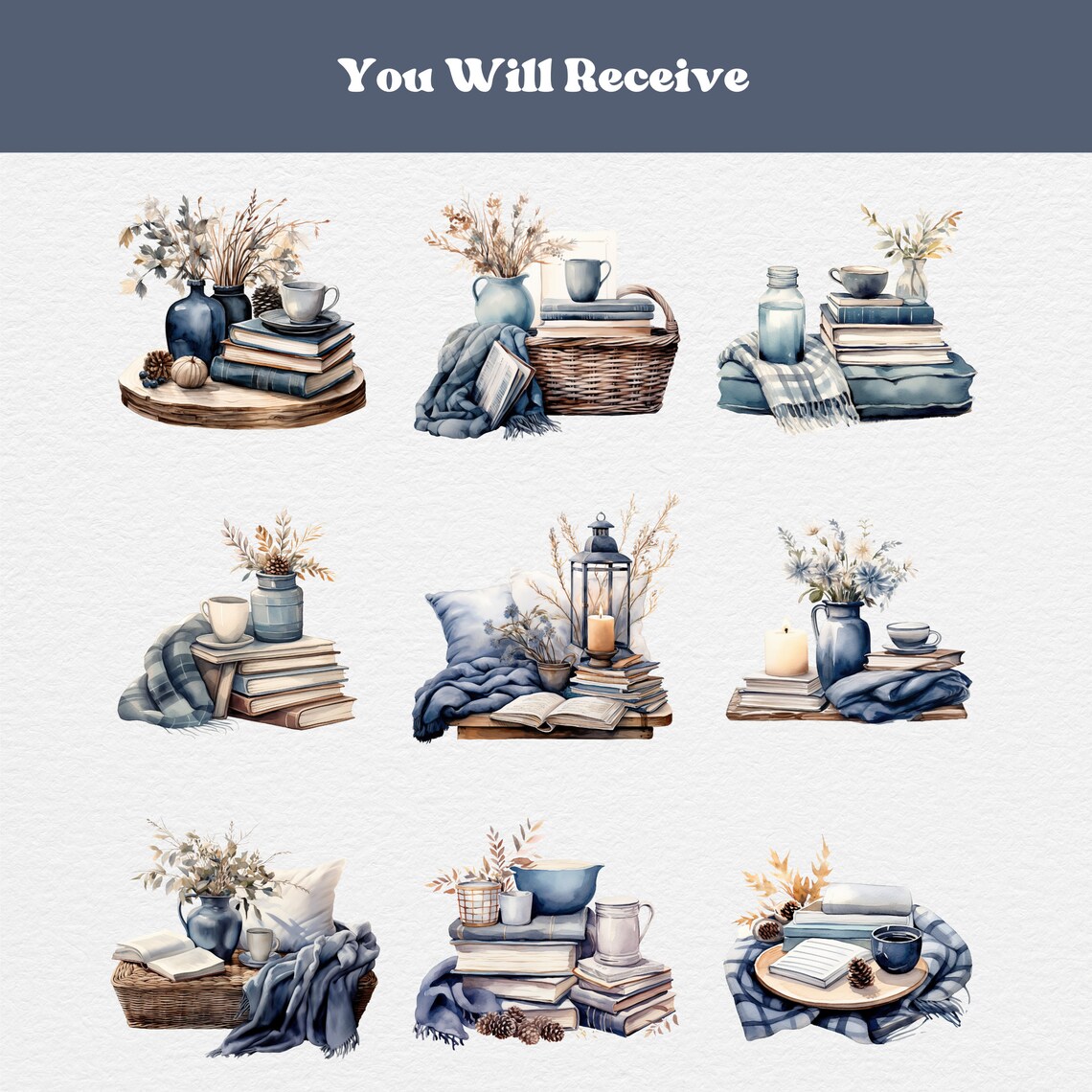Cottagecore Winter Clipart Bundle Watercolor Cozy PNG - Etsy