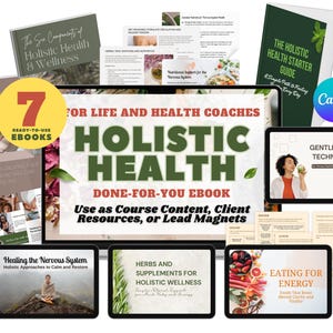 Wellness eBook Bundle: Holistic Health Lead Magnets (Canva Templates, PLR) Digital Download
