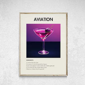 Luftfahrt Cocktail Kunstdruck, Bar Warenkorb Wanddekor, druckbare Alkohol Wandkunst, Cocktail Gin Liebhaber Geschenk, klassische Cocktail Wandkunst, Hausbar