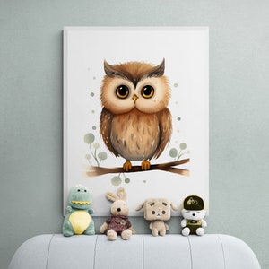 Owl Print, Nursery Owl, Owl Art, Woodland Owl, Woodland Nursery, Animal Print, Animal Art Print, Watercolor Owl, Owl Nursery Decor
