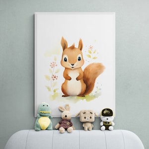 Squirrel Print, Nursery Squirrel, Squirrel Art, Woodland Squirrel, Woodland Nursery, Animal Art Print, Watercolor Squirrel, Squirrel Decor