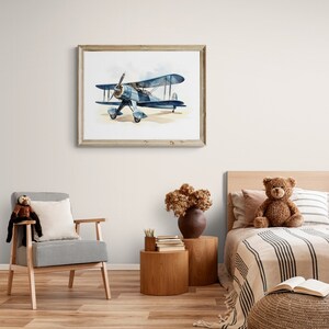 Set of 6 Aviation Prints, Printable Aircraft, Toddler Playroom Poster, Boys Room Wall Art, Airplane Nursery, Watercolor Airplane Prints