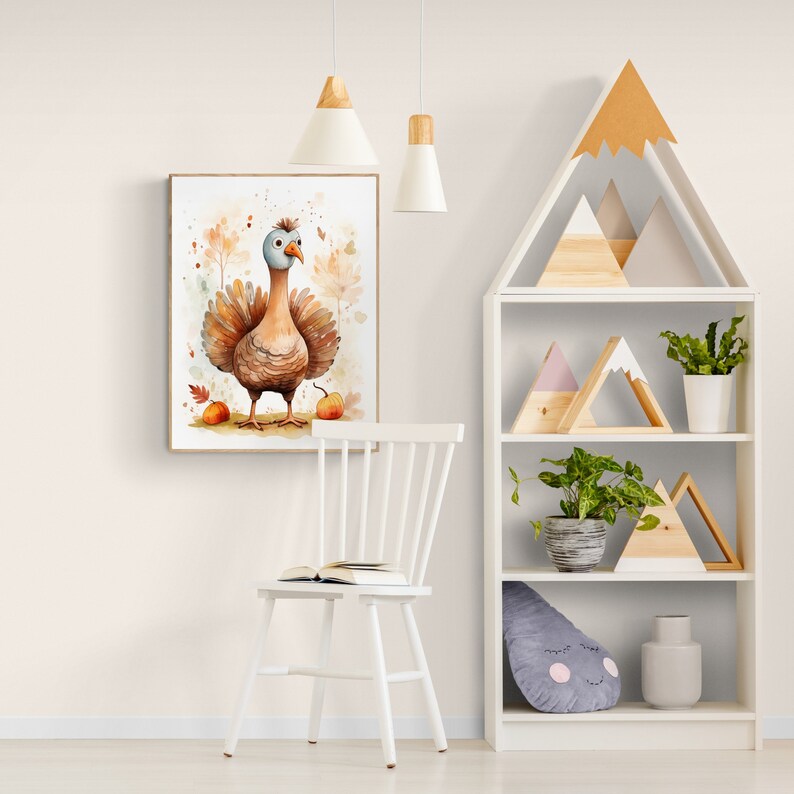 Watercolor Turkey Art Printable, Thanksgiving Decor (digital Download ...