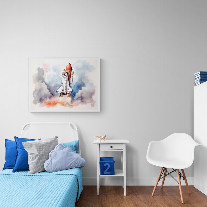 Set of 6 Aviation Prints, Printable Aircraft, Toddler Playroom Poster, Boys Room Wall Art, Airplane Nursery, Watercolor Airplane Prints