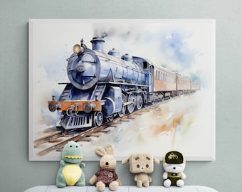 Orient Express Train Watercolor Print, Vintage Railway Art (Digital Download)