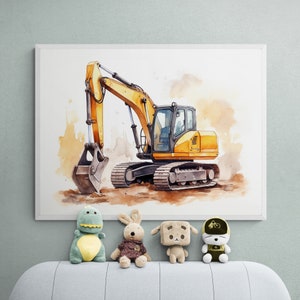 Printable Digger, Boys Wall Art, Construction Diggers, Digger Print, Digger Wall Art, Excavator Digger, Digger Construction, Digger Trucks