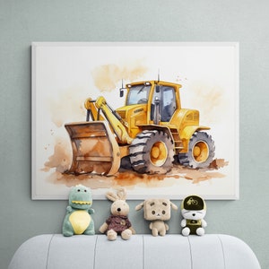 Bulldozer Print, Kids Playroom Art, Bulldozer Wall Art, Construction Wall Art, Transportation Decor, Construction Nursery, Truck Print