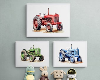 Vintage Tractor Prints, Set of 3, Nursery Decor (Digital Download)