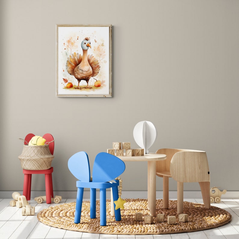 Watercolor Turkey Art Printable, Thanksgiving Decor (digital Download ...