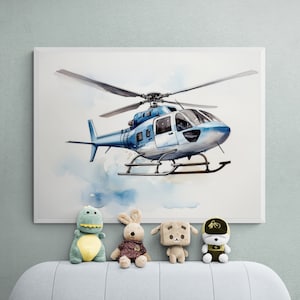 Helicopter Printable, Aviation Print, Toddler Playroom Poster, Rescue Chopper Wall Art, Copter Printable Art, Children Bedroom Poster