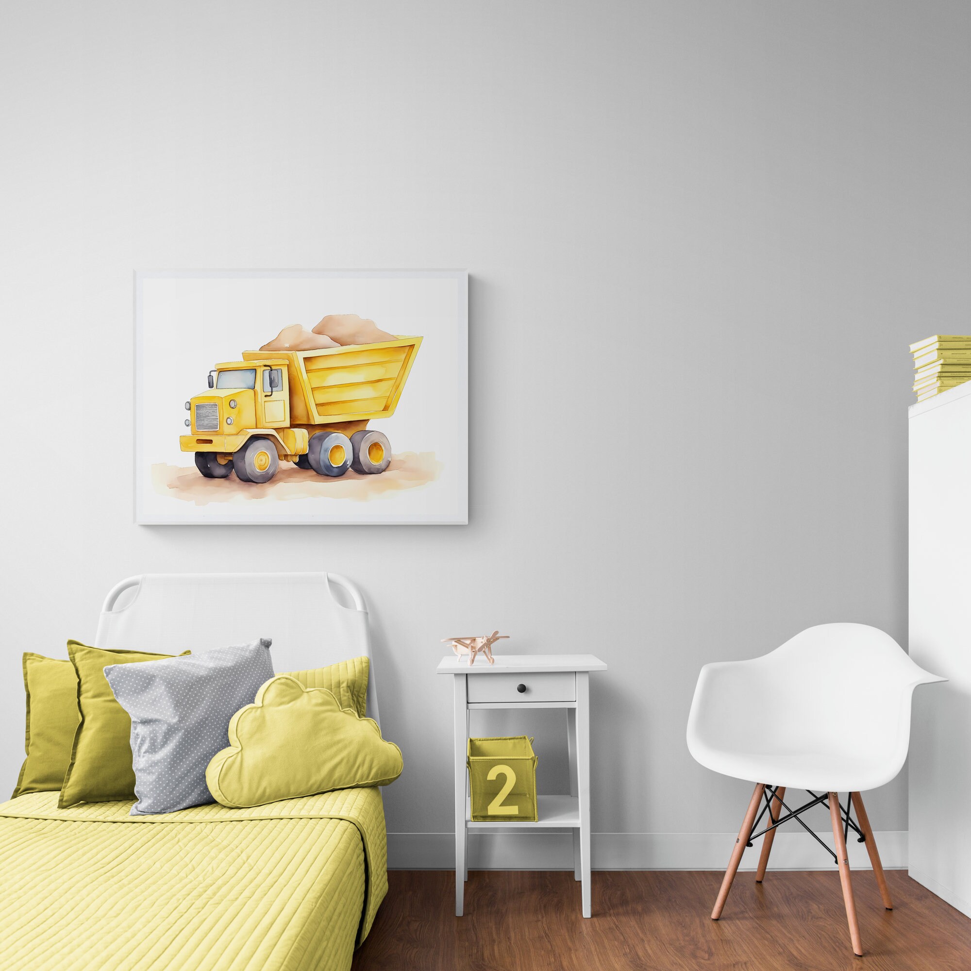 Watercolor Dump Truck Print Dump Truck Decor Dump Truck Wall Etsy