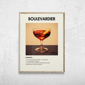 Blümchen Retro Cocktail Print, Cocktail Poster, Minimalistische klassische Cocktails, Bar Prints, Alkohol Print, Bar Warenkorb Kunst, Alkohol Poster
