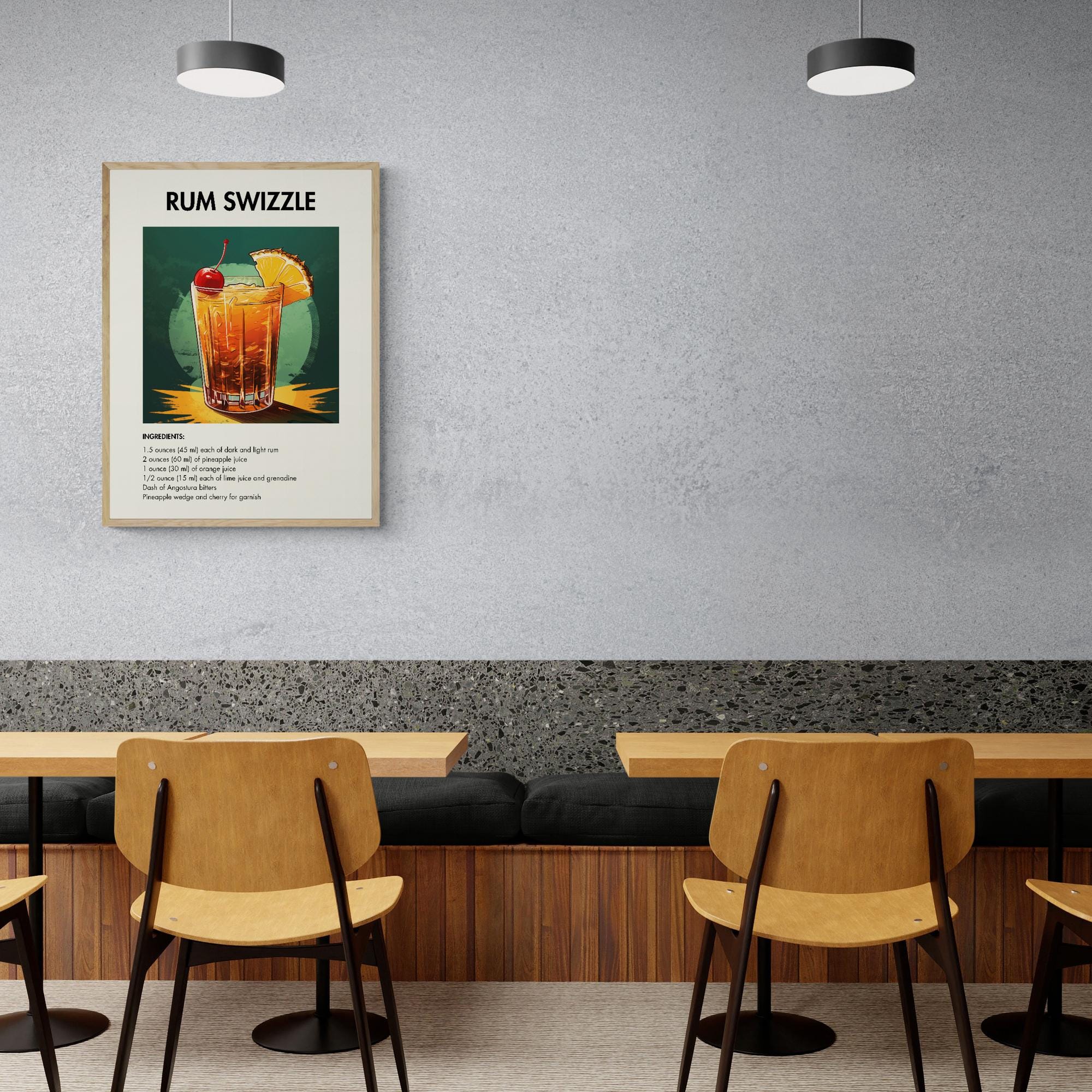 Rum Swizzle Recipe Print, Tropical Cocktail Art (digital Download) - Etsy