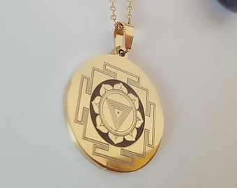 Kali yantra Symbol Edelstahlhalskette