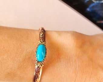Turkuaz taşlı bakır&bronze bileklik