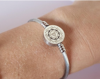 Kali Yantra Symbol Stahl Armreif