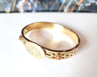 Lotusblume und Grabovoi Zahlen Stahl Manschettenarmband