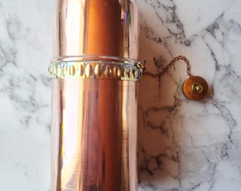 Handmade Copper Water Bottle: 1-Liter Ayurvedic Flask with Brass Cap