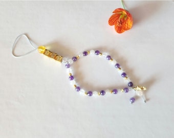 Handgemachte Citrin, Amethyst & Rosenquarz Edelstein Anhänger