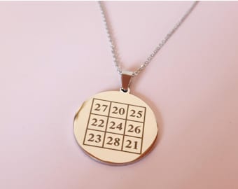 Kubera yantra Symbol und Grabovoi Zahlen Stahl Anhänger