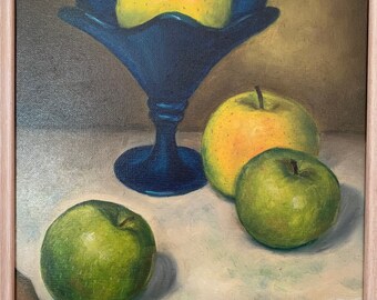 Les Pommes Nature Morte Huile sur toile Provence