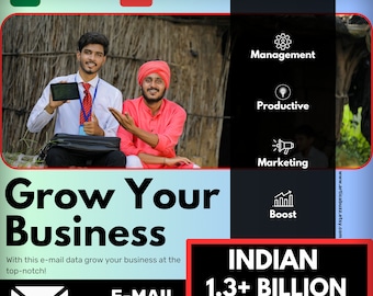1.3+ Billion Indian email database, First time in ETSY Biggest Database, Enhanced Marketing, bulk emails, Digital Products, Data Provider