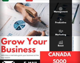 Canada email database, Grow your business, 100 percent real emails, Emails list, Marketing bulk email, Email Address, Data product, Provider