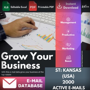 ST Kansas USA email database, 100 percent real email, Marketing bulk email, Data Product, Digital product, Data Provider, Grow your business