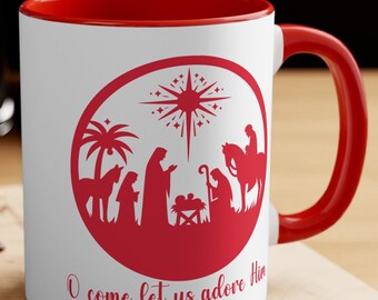 Nativity Mug: Baby Jesus, Christian Christmas Coffee Cup (11 ounce)