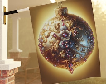 Elegante bandiera da giardino con ornamento natalizio: decorazione festiva per le feste