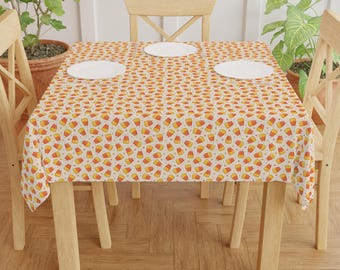 Candy Corn Halloween Tablecloth: Autumn Dining Decor