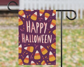 Bandiera di benvenuto di Halloween Candy Corn: striscione per giardino e casa