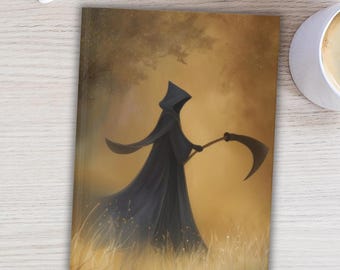 Grim Reaper Journal: Gothic Hardcover Guest Book, 150 Lined Pages