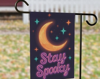 Bandiera da giardino di Halloween Stay Spooky: striscione di benvenuto bifacciale