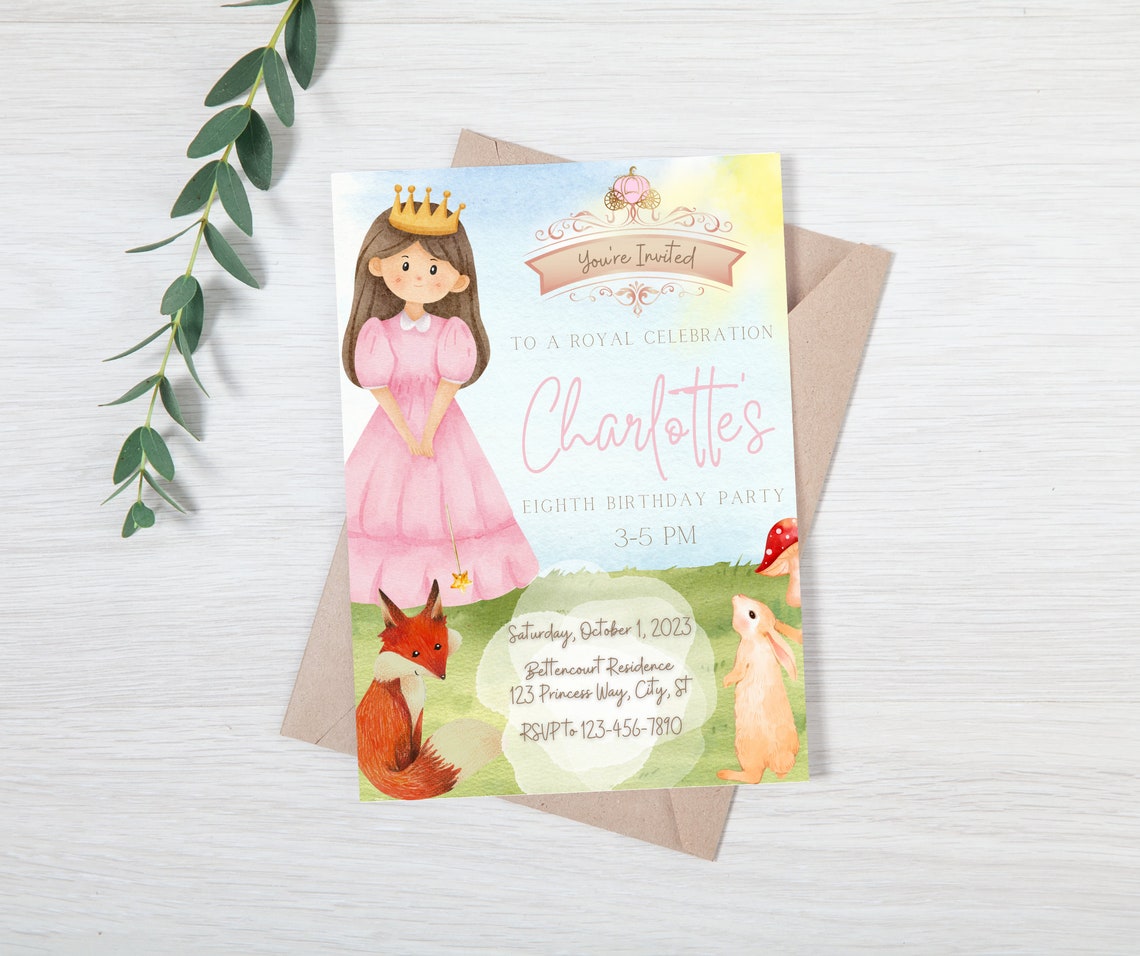 Princess Royal Birthday Invitation Template Printable - Etsy