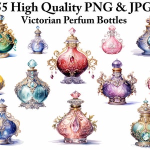 55 PNG Vintage Perfume Clipart, Fashion clipart, Victorian clipart, Instant Download, Junk Journal, Paper Crafts Scrapbooking, PNG Bundle