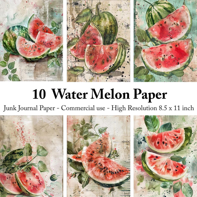Rustic Watermelon Printable Paper Pack – Perfect Scrapbooking ...