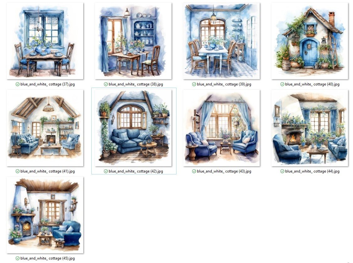 45 Watercolor Cozy Cottage Core Clipart Watercolor House Home - Etsy