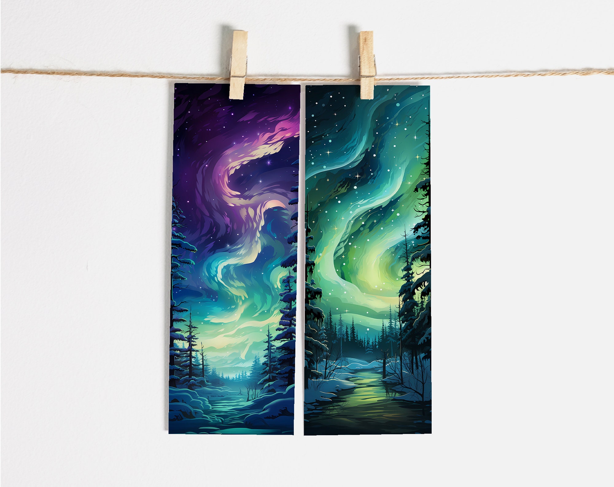 Northern Lights Printable Bookmarks: Bookish Gifts for Book Lovers ...