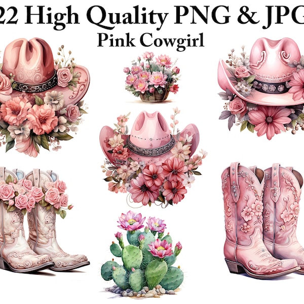 22 Pink Cowgirl Clipart Bundle Cowboy Girl Clipart Watercolor Cowgirl Clipart Western Cowgirl Png Cowgirl Boot Clipart Cowgirl Sublimation