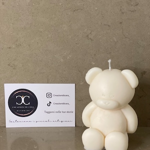 Teddy bear soy wax candle