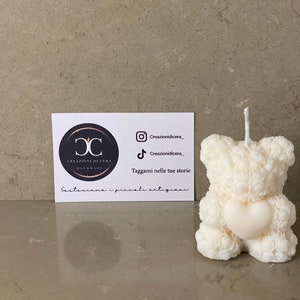 Teddy bear soy wax candle