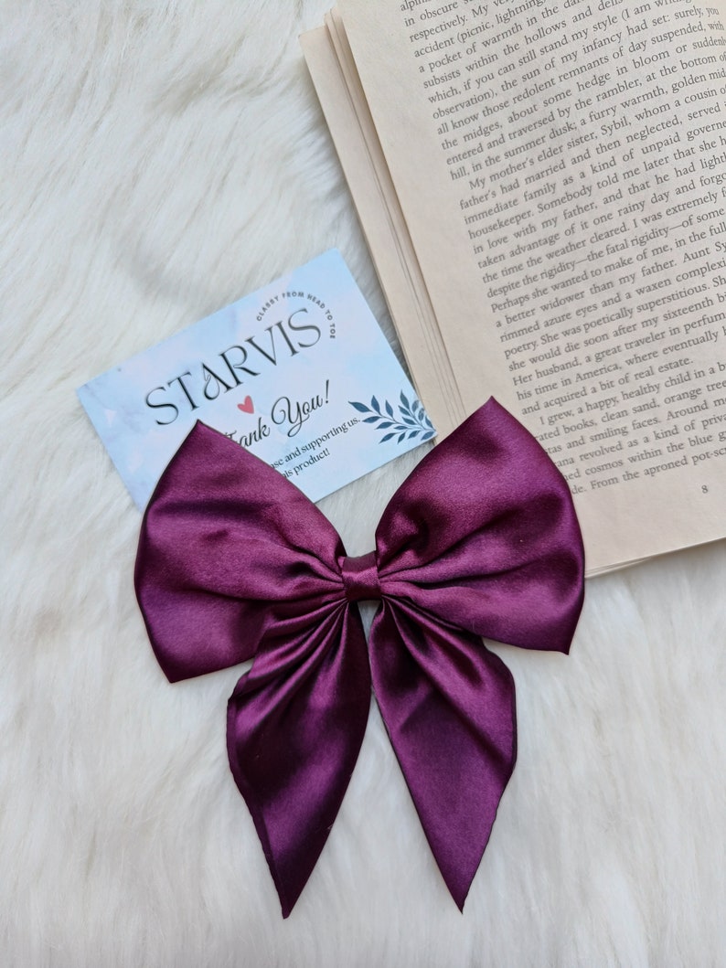 Starvis Chic Satin Silky Ribbon Hair Accessory Bow Barrette Hair Clip