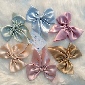 Starvis Chic Satin Silky Ribbon Hair Accessory Bow Barrette Hair Clip Set